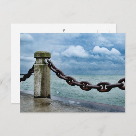 サマー航海のビーチフロントブルートレンディー ポストカード (正面/裏面)