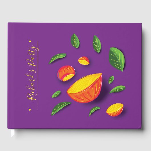 サマー芸術的フルーツレモンハンドドロー絵画ズ ゲストブック (正面)