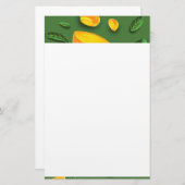 サマー芸術的フルーツレモンハンドドロー絵画ズ 便箋 (正面/裏面)