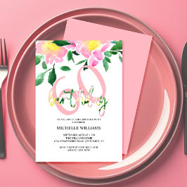 サマー芸術的フローラウォーターカラーアート誕生日 招待状