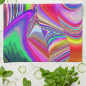 サマー虹 , アブストラクト 3D 虹アート キッチンタオル (折り畳み)