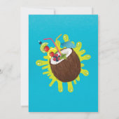 サマー誕生日プールパーティーココナッツ 招待状 (裏面)