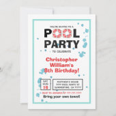 サマー誕生日プールパーティー 招待状 (正面)