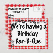サマー誕生日BBQ招待状 インビテーションポストカード (正面/裏面)