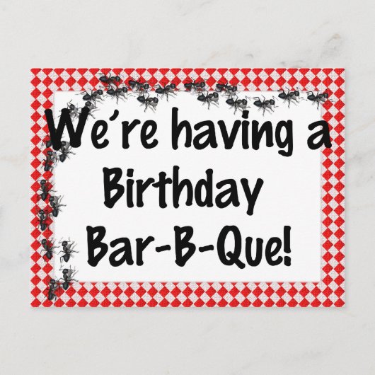 サマー誕生日BBQ招待状 インビテーションポストカード (正面)