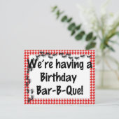 サマー誕生日BBQ招待状 インビテーションポストカード (スタンド正面)