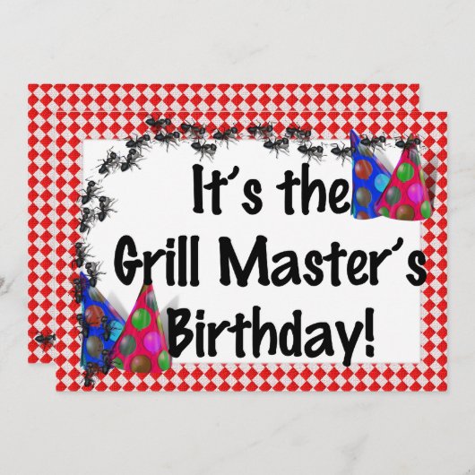 サマー誕生日BBQ招待状 招待状 (正面/裏面)