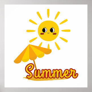 サマー鮮やかサンシャインデザイン ポスター