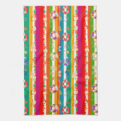 サマー鮮やかビーチをテーマにしたデザイン キッチンタオル (縦)