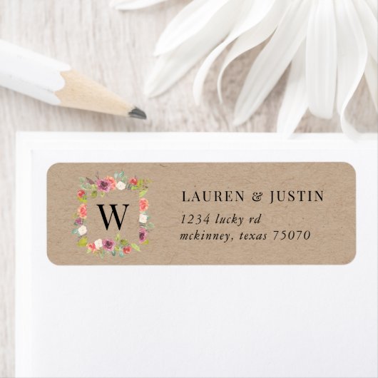 サマー鮮やか素朴フローラ差出人住所ラベル ラベル (インサイチュ)