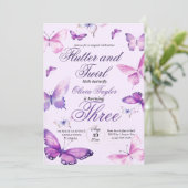 サマー3thバースデーバタフライガールズ誕生日 招待状 (スタンド正面)