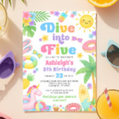サマー5th誕生日招待状- 5へのダイビング 招待状