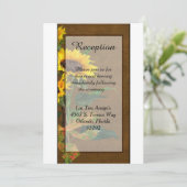 サマー・ひまわり・麻地 3.5x7 受付カード 招待状 (スタンド正面)