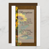 サマー・ひまわり・麻地 3.5x7 受付カード 招待状 (正面/裏面)