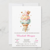 サマー アイスクリーム オー ベイビー ベイビー シャワー 招待状 (正面)