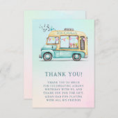 サマー アイスクリーム トラック バースデー パーティー お礼 サンキューカード (正面/裏面)