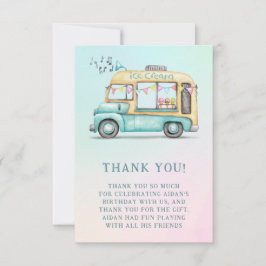 サマー アイスクリーム トラック バースデー パーティー お礼 サンキューカード