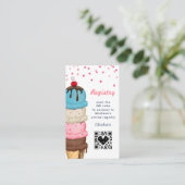 サマー アイスクリーム ブライダル シャワー QR コード レジストリー エンクロージャーカード (スタンド正面)