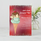 サマー アイスクリーム モダン ウォーターカラー ブライダル シャワー I 招待状 (スタンド正面)