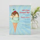 サマー アイスクリーム モダン ウォーターミスト ブライズ シャワー I 招待状 (スタンド正面)