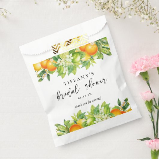 サマー オレンジ レモン シトラス ブライダル シャワー ありがとう フェイバーバッグ (封をした状態)