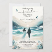 サマー オーシャン シー ビーチ ブルー ウォーター ブライダル シャワー 招待状 (正面)