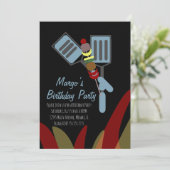 サマー カボブ クックアウト 公園 誕生日 紙コップ 招待状 (スタンド正面)