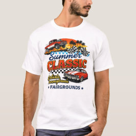 サマー クラシック マッスルカー ショーデザイン Tシャツ