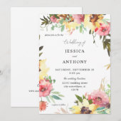 サマー サンキライ フラワー ウェディング 2 招待状 (正面/裏面)