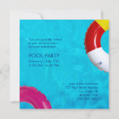 サマー スイミング プール パーティーの招待状 招待状 (裏面)