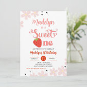 サマー スウィート ワン ファースト バースデー ストロベリー 招待状 (スタンド正面)