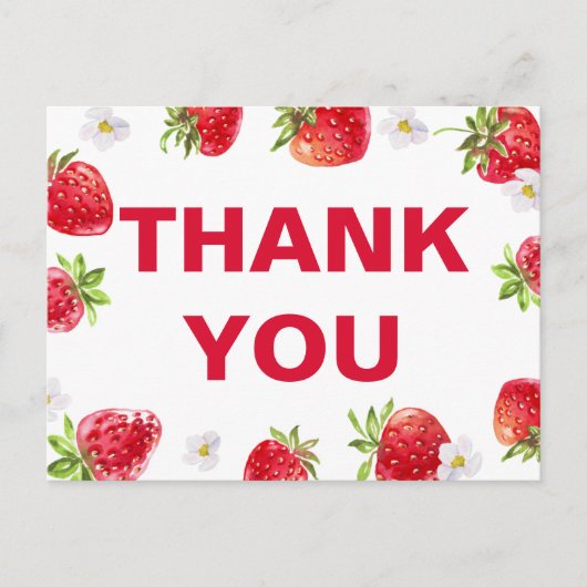 サマー スターベリー フルーツ キュート ベイビー シャワー ポストカード (正面)