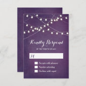 サマー ストリング ライトの出欠返信カード 出欠カード (正面/裏面)