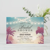 サマー ストリング ライト 夕焼けの屋外 ブライダル シャワー 招待状 (スタンド正面)