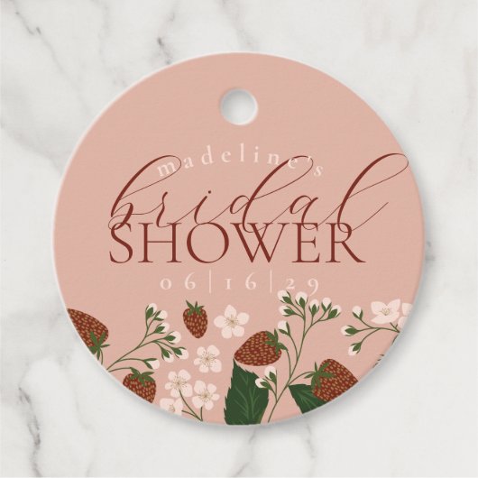 サマー ストロベリー ブライダル シャワー フェイバータグ (正面)