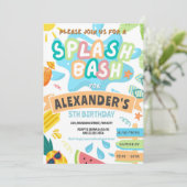 サマー スプラッシュ プール パーティー ボーイ バッシュ ウォーター パーク 招待状 (スタンド正面)