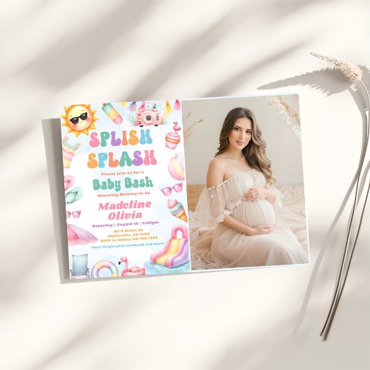 サマー・スプラッシュ・ベビーシャワーパーティーの写真 招待状