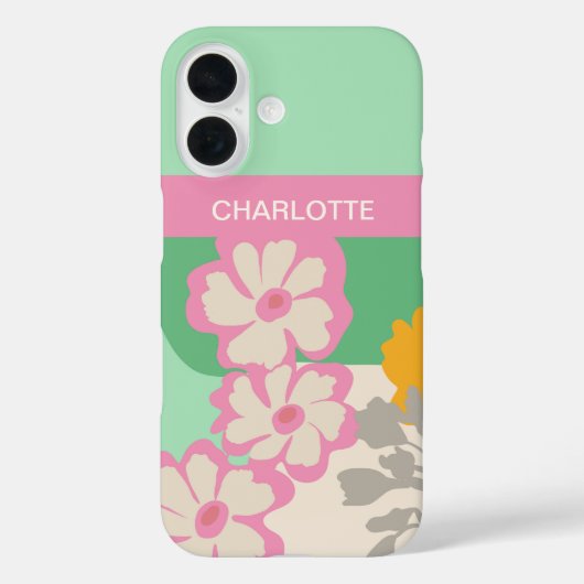 サマー・デイジー・カラーブロック モダン・フラワー Case-Mate iPhoneケース (裏面)