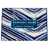 サマー ネイビーブルー ボート 人気 ストライプ コレクション ラージペーパーバッグ (正面)