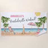 サマー バチェロレッテ トロピカル ネーム ビーチタオル (正面)