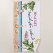 サマー バチェロレッテ トロピカル ネーム ビーチタオル (正面)