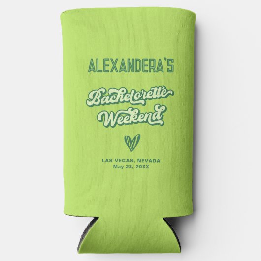 サマー・バチェロレッテ・ネオンプールパーティーの景品 スリム缶クーラー (正面)