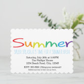 サマー バッシュ タイポグラフィ レインボー パーティーの招待状 招待状 (スタンド正面)