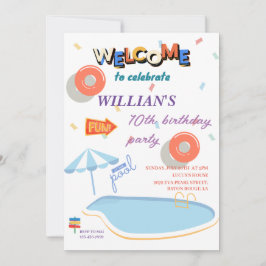 サマー バースデー プール パーティへようこそ 招待状
