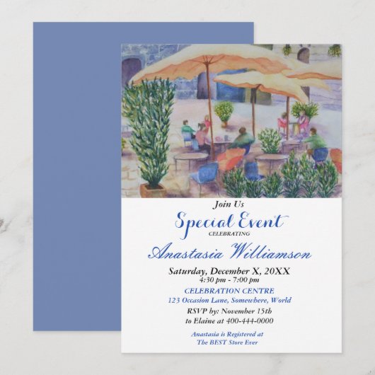 サマー パティー イベント ご招待 招待状 (正面/裏面)