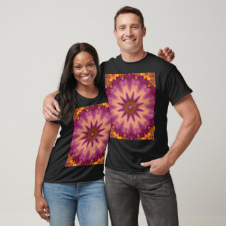 サマー・パンジーのボヘミアン・アブストラクト・フラワー・グラフィック Tシャツ