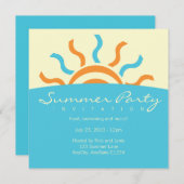 サマー パーティーの招待状 招待状 (正面/裏面)