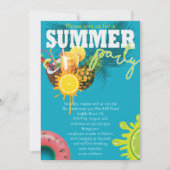 サマー パーティーの楽しみ 招待状 (正面)
