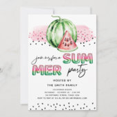 サマー パーティー ホイル バルーン文字 メロン 招待状 (正面)
