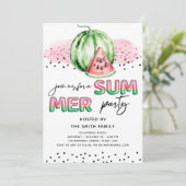サマー パーティー ホイル バルーン文字 メロン 招待状 (スタンド正面)